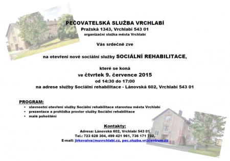 Otevření sociální rehabilitace Vrchlabí
