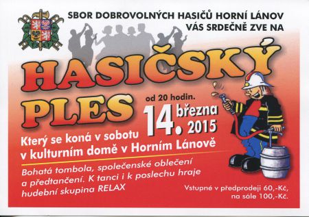 hasičský ples Lánov 14.3.2015