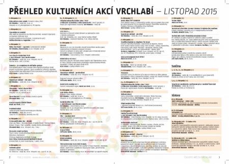 Kulturní akce Vrchlabí listopad 2015